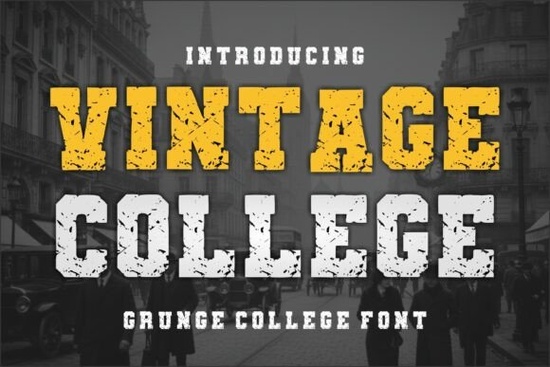 Vintage College Font